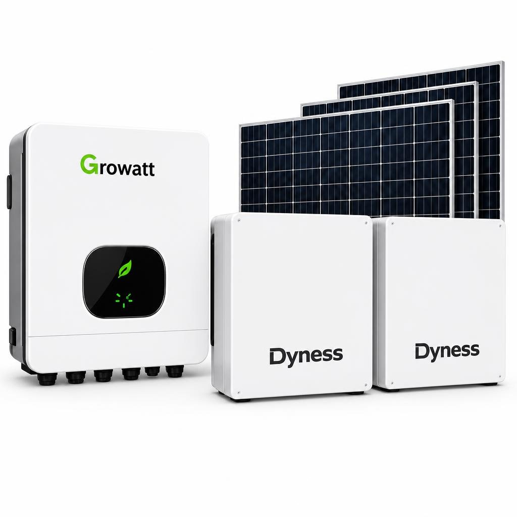 Growatt 6kW Hybrid Solar Package – 10.24kWh Dyness Battery