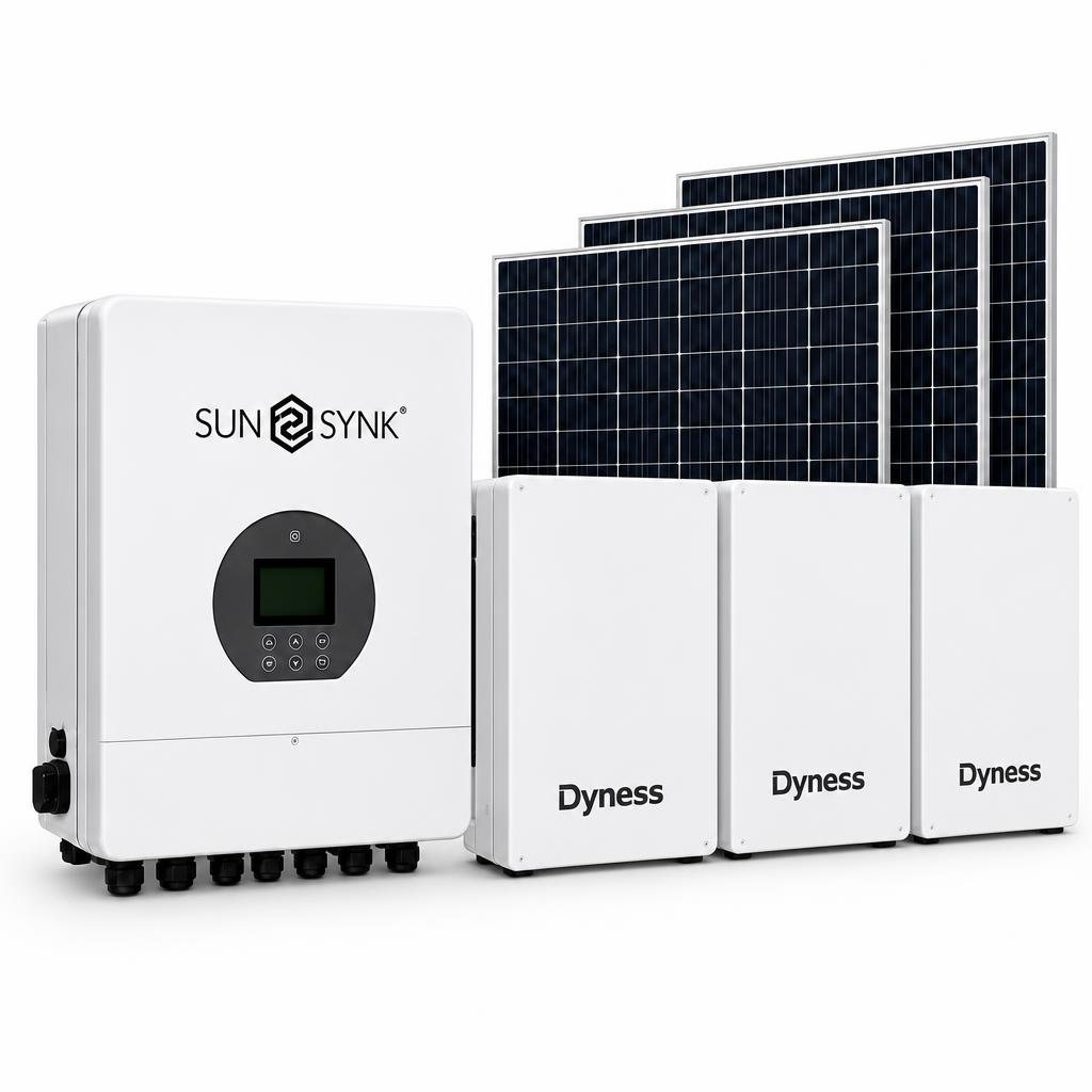 Sunsynk 12kW Hybrid Solar Package – 15.36kWh Dyness Battery