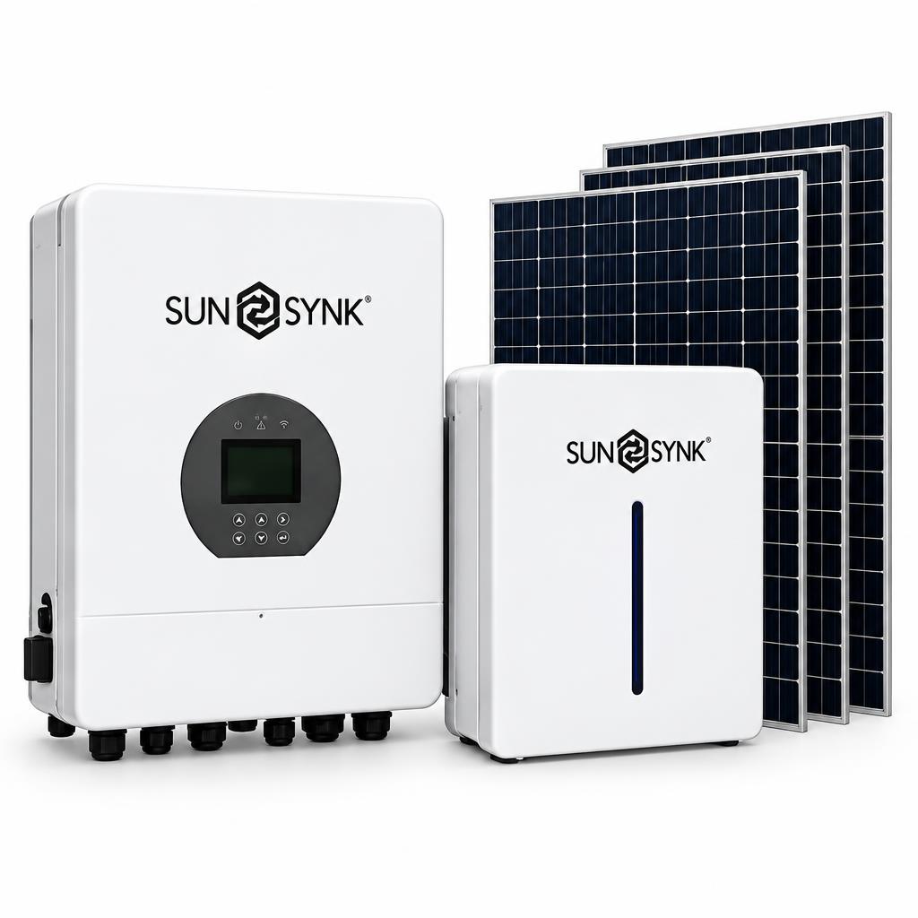 Sunsynk 5kW Hybrid Solar Package – 5.12kWh Sunsynk Battery