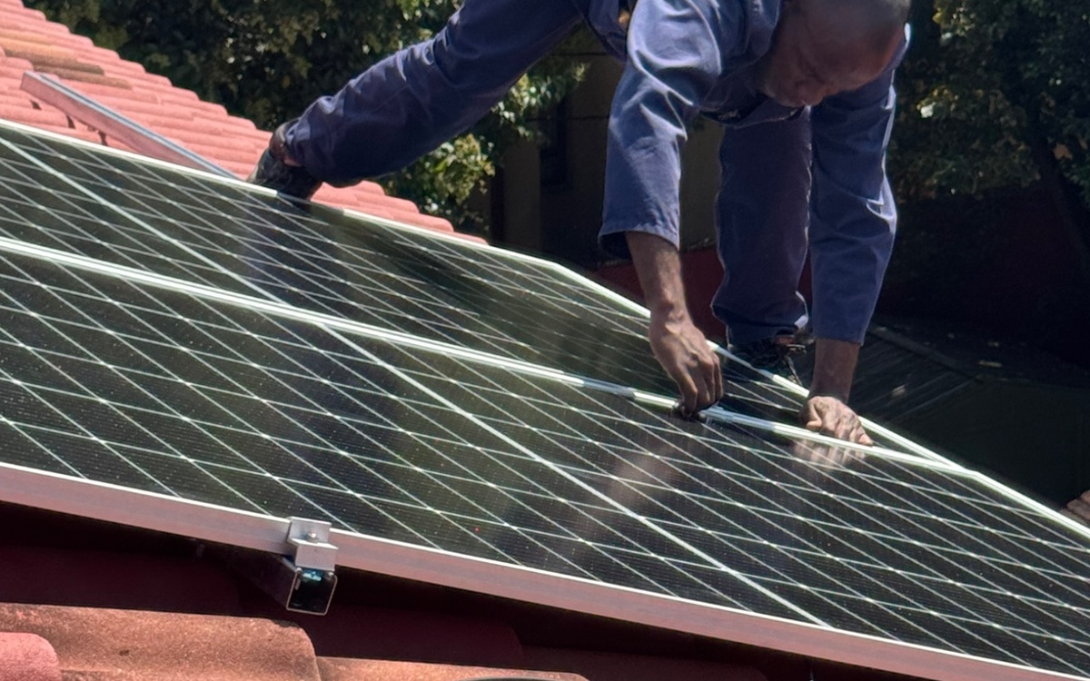 solar panels on roof